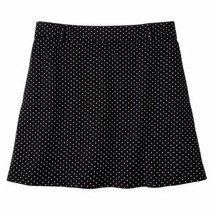 T by TALBOTS Black White Polka Dot Pull-On Skort Skirt Shorts Size M